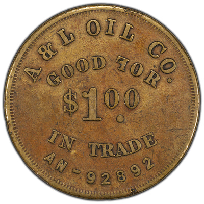 United States California $1 Dollar Trade Token A & L Oil Co.
