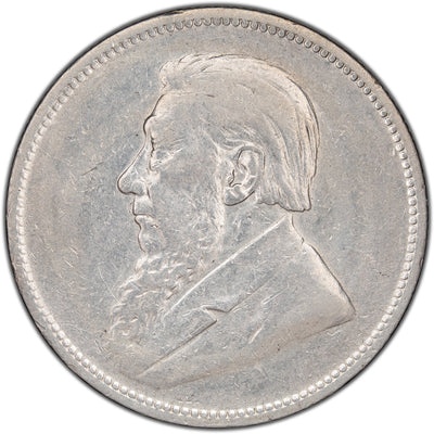 South Africa 1896 2 Shilling Silver Coin - Cleaned