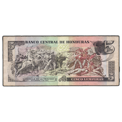 SOLD Honduras 1985 5 Lempiras Note P #63b