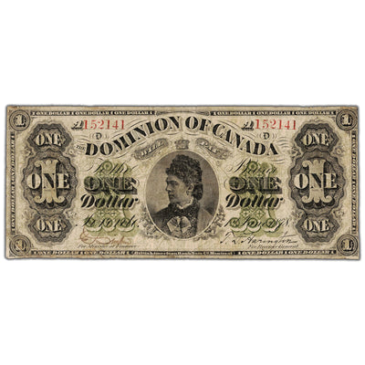 $1 1878 Dominion of Canada Note Payable at Toronto DC-8f-i - Fine