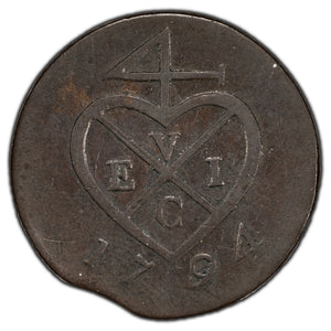 SOLD India Bombay Presidency 1794 1/2 Pice Coin KM #192 - Clipped