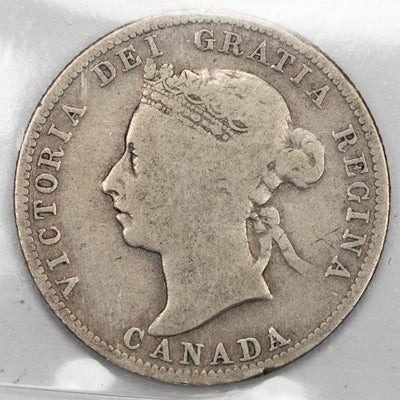 SOLD Canada 1893 25 Cents Quarter Silver Coin - ICCS G-6