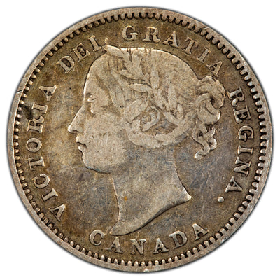 Canada 1890-H 10 Cents Dime Silver Coin - Fine