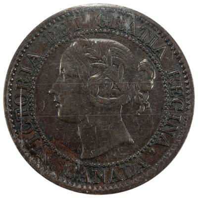 Canada 1859 Wide 9/8 One Large Cent Coin - ICCS VF-30