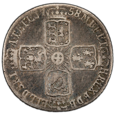 Great Britain 1758 6d Sixpence Silver Coin KM #582