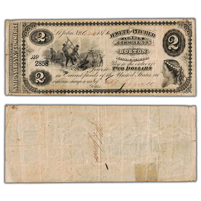 SOLD $2 1871 Jewett & Pitcher Lumber Merchants Merchants Scrip St. John, NB