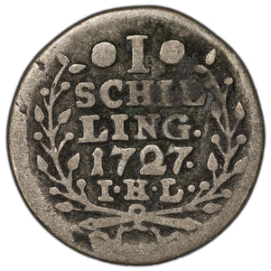 SOLD Germany Hamburg 1727 1 Schilling Coin KM #354