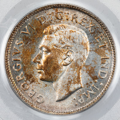 Canada 1947 25 Cents Quarter Silver Coin - PCGS MS-63