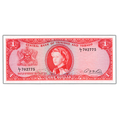 SOLD Trinidad & Tobago 1964 $1 One Dollar Note P #26b - AU/UNC