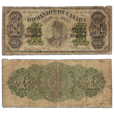 SOLD $1 1878 Dominion of Canada Note Payable at Montreal DC-8e-ii - Low Grade Filler