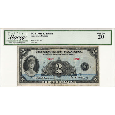 $2 1935 Banque du Canada Note French Text BC-4 - Legacy VF-20
