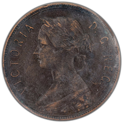 Newfoundland 1885 1 Large Cent Coin Tough Date! - ICCS VF-30