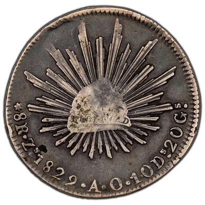 Mexico 1829 Zacatecas Zs AO 8 Reales Silver Coin