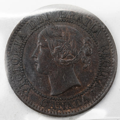 Canada 1859 Wide 9/8 1 Large Cent Coin - ICCS EF-45