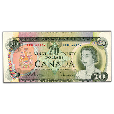 SOLD $20 1969 Bank of Canada Note Cutting Error EP Prefix BC-50a - VF/EF