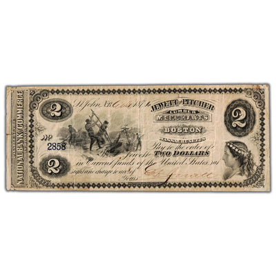 SOLD $2 1871 Jewett & Pitcher Lumber Merchants Merchants Scrip St. John, NB