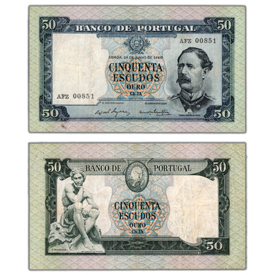 Portugal 1960 50 Fifty Escudos Note P #164 - VF