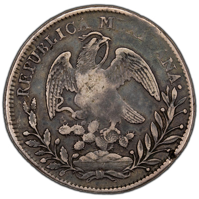 Mexico 1829 Zacatecas Zs AO 8 Reales Silver Coin