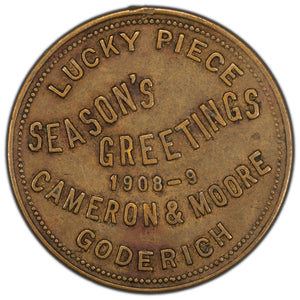 SOLD Canada Goderich Ontario 1908-9 Cameron & Moore's 50 Cents Trade Token