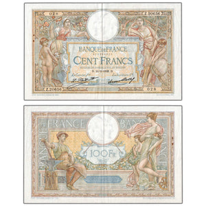 France 1928 100 Francs Note P #78b - Staple Hole