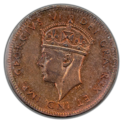 Newfoundland 1941-C 1 Small Cent Coin - ICCS MS-63 Red & Brown