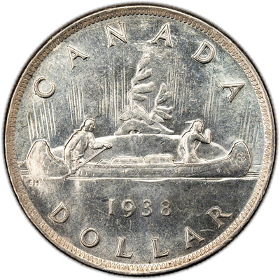 SOLD Canada 1938 Minor Die Rotation $1 Silver Dollar Coin - AU-55
