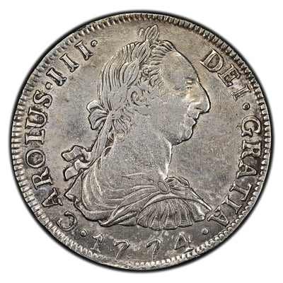 SOLD Bolivia 1774 JR 8 Reales Silver Coin KM #55 - Cleaned