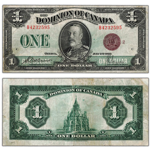 SOLD $1 1923 Dominion of Canada Note Bronze Seal Series B DC-25i - F/VF