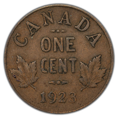 Canada 1923 1 Small Cent Coin Key Date! - Fine
