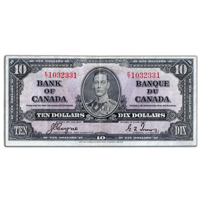 $10 1937 Bank of Canada Note Coyne-Towers E/T Prefix BC-24c - VF