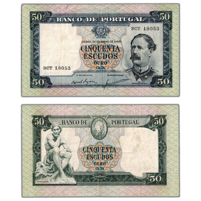 Portugal 1960 50 Fifty Escudos Note P #164 - VF+