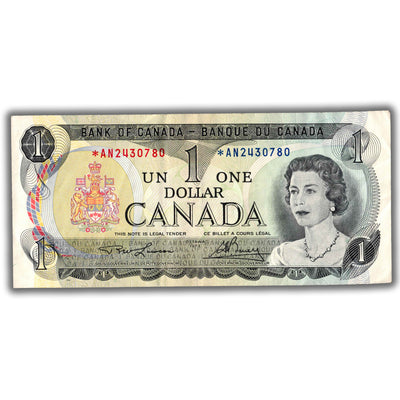 SOLD $1 1973 Bank of Canada Note Lawson-Bouey *AN Replacement Prefix BC-46aA