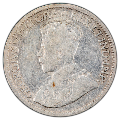 Canada 1913 Broad Leaves 10 Cents Dime SIlver Coin - Reverse Damage