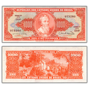 SOLD Brazil ND (1963) 1000 Cruzeiros Note P #181 - UNC