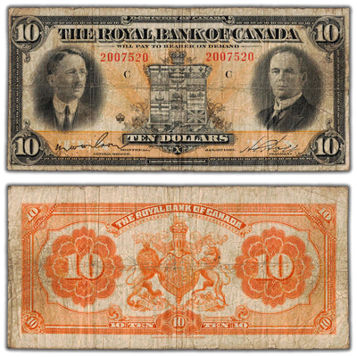 SOLD $10 1927 Royal Bank of Canada Chartered Note CH #630-14-08