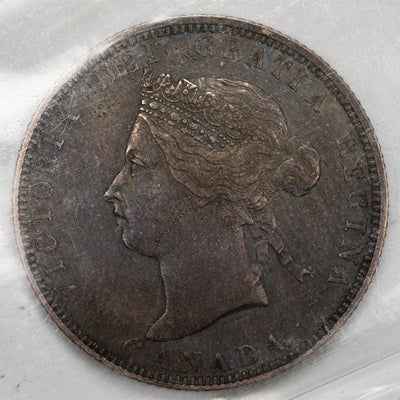 Canada 1883-H 25 Cents Quarter Silver Coin - ICCS VF-30