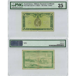 SOLD South Korea N.D (1970) $1 Military Payment Certificate P #M29 - PMG VF-25 (splits)