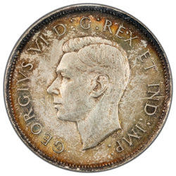 Canada 1937 50 Cents Half Dollar Silver Coin - ICCS MS-63