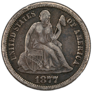 SOLD United States 1877-CC 10 Cents Seated Liberty Dime Silver Coin