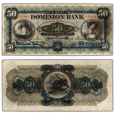 $50 1925 The Dominion Bank Canada Chartered Note #220-22-08 - F/VF