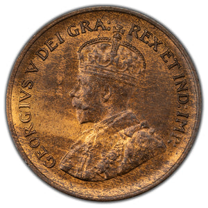 Canada 1932 1 Small Cent Coin - MS-63 Red & Brown