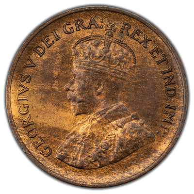 Canada 1932 1 Small Cent Coin - MS-63 Red & Brown