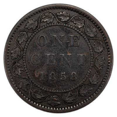SOLD Canada 1858 One Cent Coin First Year of Issue! - VF-20