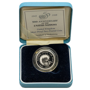 SOLD Great Britain 1995 (1945-95) 2 Two Pounds Silver Proof Coin - United Nations