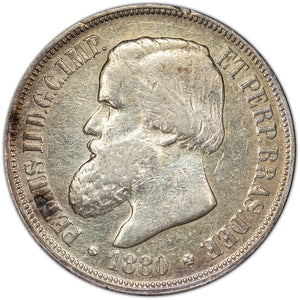 SOLD Brazil 1880 1000 Reis Silver Coin