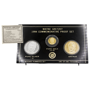 SOLD Wayne Gretzky Enviromint 1994 Matched Numbered Commemorative .999 Proof Set