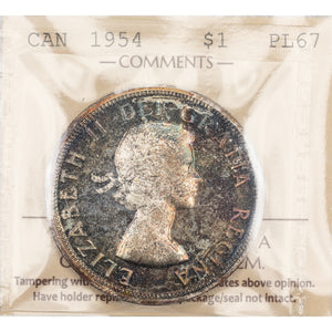 SOLD Canada 1954 $1 Silver Dollar Coin - ICCS Proof-Like PL-67 Cameo