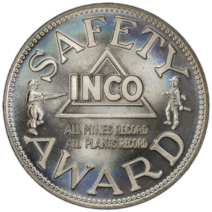 SOLD Canada 1965 Inco Mines Safety Award Medal 40mm