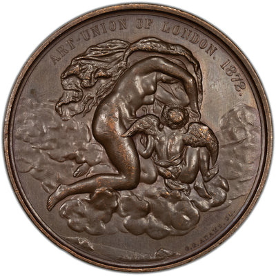 Great Britain 1872 Art Union of London 57mm Bronze Medal BHM-2938