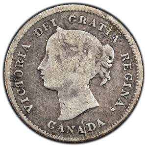 SOLD Canada 1872-H 5 Five Cents Silver Coin - VG-8
